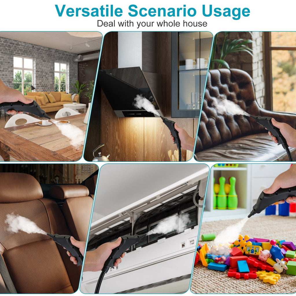 2500W Handheld Steamer Cleaner Multifunctional Little Steamer Powerful High Temp Steam Clean Machine For Cleaning Car Detailing Couch Floor Tile Microwave Mattress Bed Bugs Windows