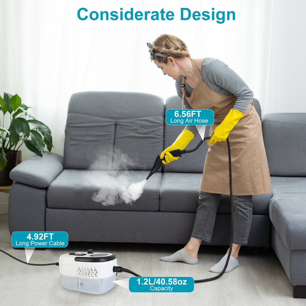 2500W Handheld Steamer Cleaner Multifunctional Little Steamer Powerful High Temp Steam Clean Machine For Cleaning Car Detailing Couch Floor Tile Microwave Mattress Bed Bugs Windows